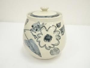 京焼　新井謹也（孚鮮）造　花絵水指